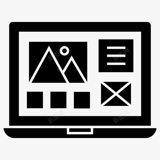 web布局响应式web仪表板图标svg_新图网 https://ixintu.com siteflow线框布局ui套件字形矢量图标集 web仪表板 web布局 web设计 响应式设计 线框