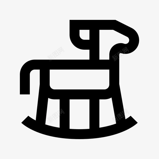 摇摆马玩具41直线型图标svg_新图网 https://ixintu.com 摇摆 玩具 直线 线型