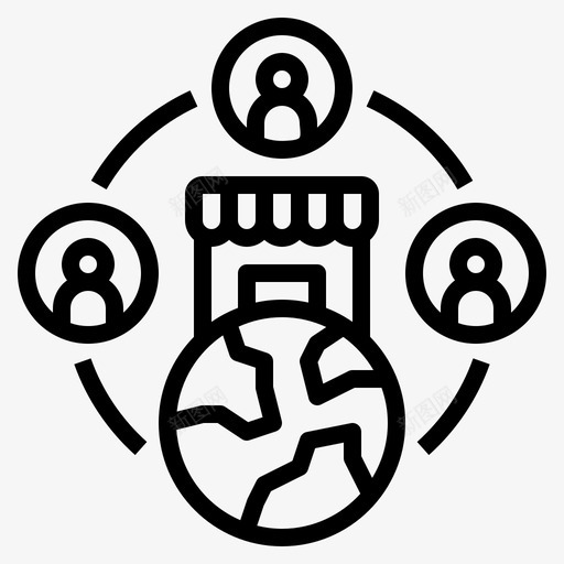 市场商业在线图标svg_新图网 https://ixintu.com 企业孵化器 全球 商业 在线 市场 购物