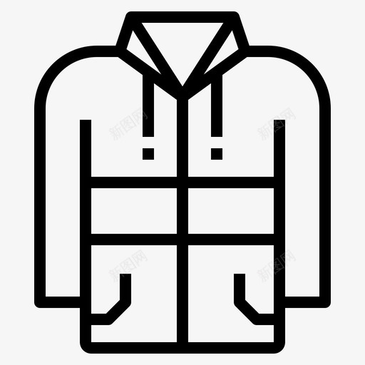 连帽衫衣服120线性图标svg_新图网 https://ixintu.com 线性 衣服 连帽