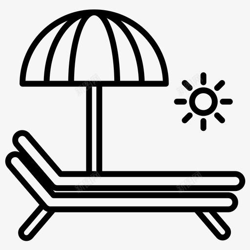 海滩休息室海边图标svg_新图网 https://ixintu.com 休息室 加粗 夏令时 夏季 海滩 海边 粗线条