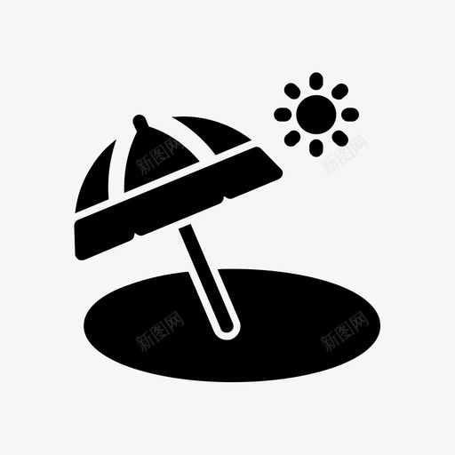 伞海太阳图标svg_新图网 https://ixintu.com 太阳 海雕