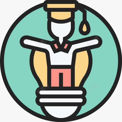 成功创造性学习3线条色彩图标svg_新图网 https://ixintu.com 创造性 学习 成功 线条 色彩