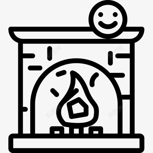 壁炉20户线性图标svg_新图网 https://ixintu.com 20户 壁炉 线性