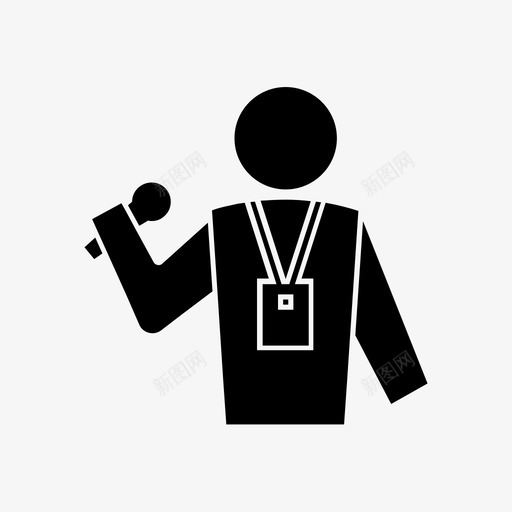 记者徽章媒体图标svg_新图网 https://ixintu.com 媒体 徽章 新闻 新闻媒体 记者 麦克风