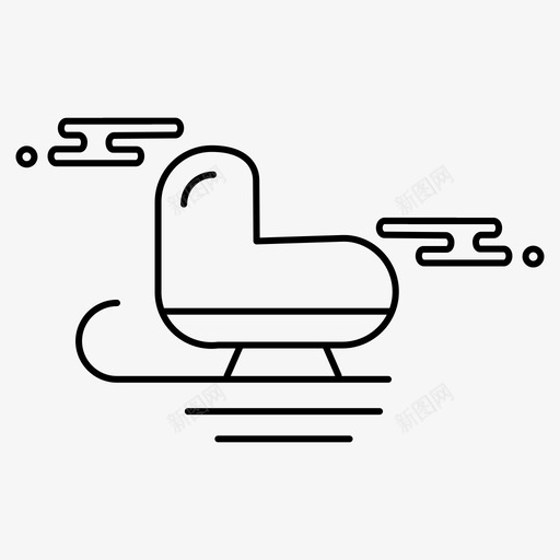 圣诞雪橇圣诞老人雪橇购物车图标svg_新图网 https://ixintu.com 冬季 商务 圣诞 圣诞老人 推车 概念 细线 购物车 雪橇