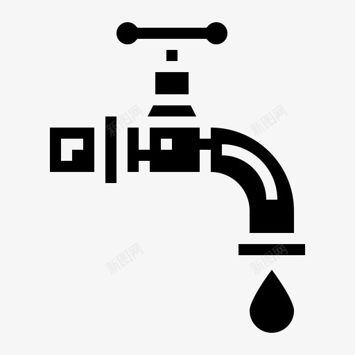水龙头水滴水图标svg_新图网 https://ixintu.com 房地产图标实心 水 水滴 水龙头