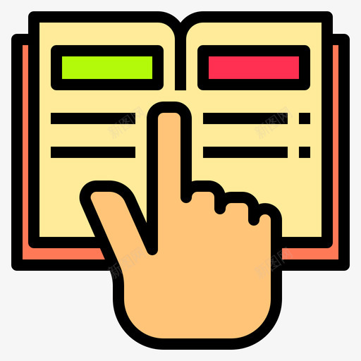 读书学习3线条色彩图标svg_新图网 https://ixintu.com 学习 线条 色彩 读书