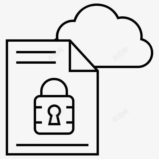 云保护云计算云数据安全图标svg_新图网 https://ixintu.com 云计算 保护 图标 安全 托管 技术 数据 服务