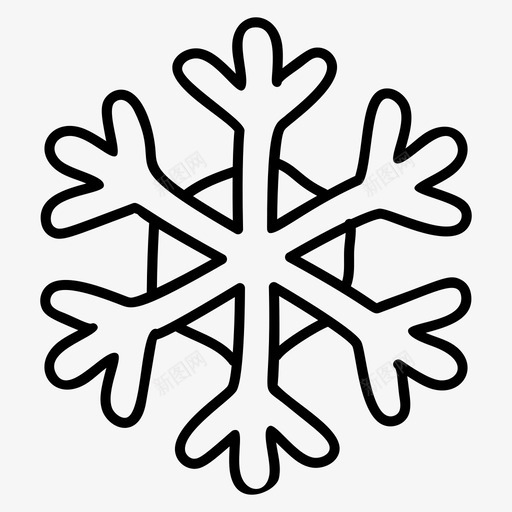 雪花圣诞装饰天气图标svg_新图网 https://ixintu.com 冬天 图标 圣诞 天气 春线 装饰 集秋 雪花
