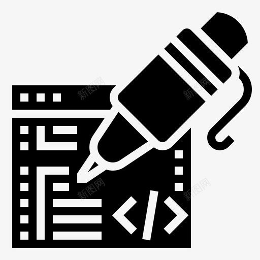 写代码接口程序员图标svg_新图网 https://ixintu.com 代码 接口 程序员 符号 编程 软件