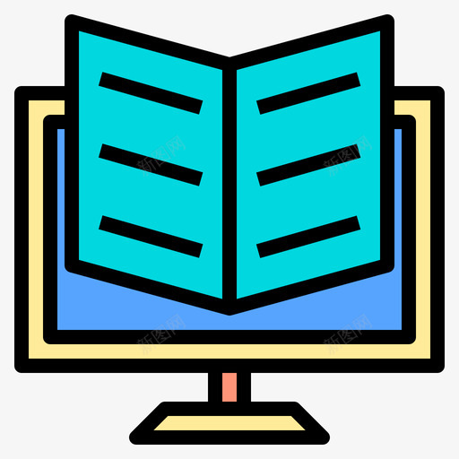 电子书数字服务2线性颜色图标svg_新图网 https://ixintu.com 数字 服务 电子书 线性 颜色