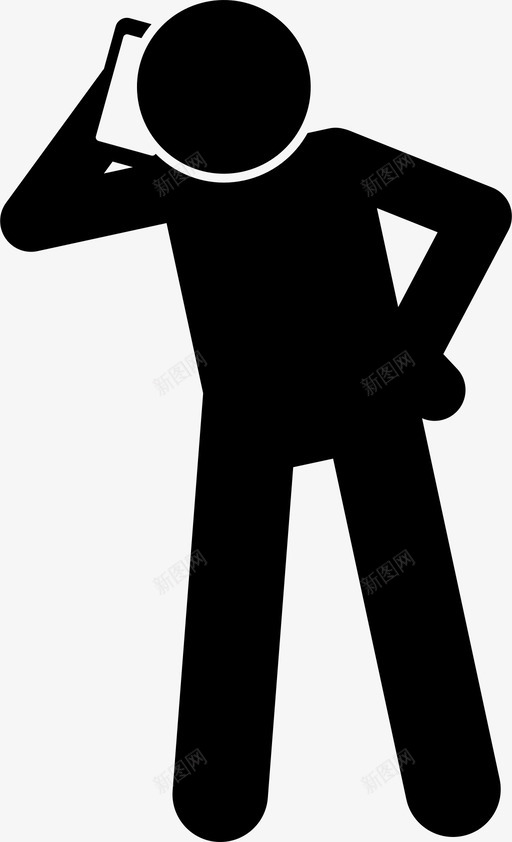听电话打电话人图标svg_新图网 https://ixintu.com 呼救 打电话 电话 说话