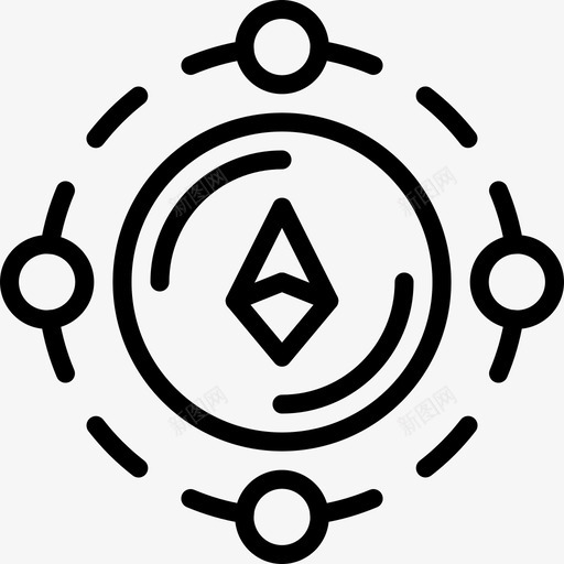 以太坊加密和货币6线性图标svg_新图网 https://ixintu.com 以太 加密 线性 货币