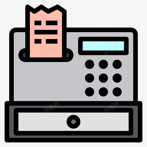 寄存器付款56线颜色图标svg_新图网 https://ixintu.com 付款 寄存器 颜色