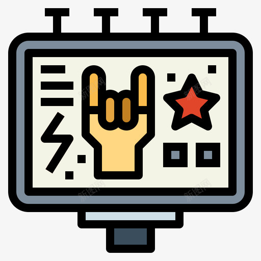 广告牌朋克摇滚3线性颜色图标svg_新图网 https://ixintu.com 广告牌 摇滚 朋克 线性 颜色
