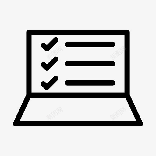 在线检查表教育笔记本电脑图标svg_新图网 https://ixintu.com 在线 在线教育 字形 教育 检查表 电脑 笔记本 问题