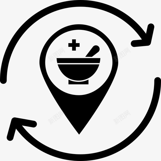 药店地图针药品图标svg_新图网 https://ixintu.com 地图针 地图针v6 药品 药店 药房