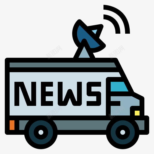 卡车报纸3线性颜色图标svg_新图网 https://ixintu.com 卡车 报纸 线性 颜色
