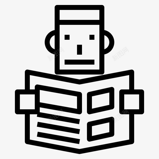 阅读报纸直读图标svg_新图网 https://ixintu.com 报纸 直读 阅读