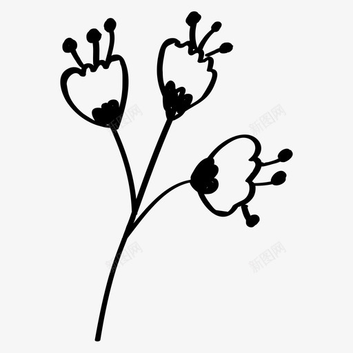 花花束花园图标svg_新图网 https://ixintu.com 手绘 绿色 自然 花园 花束
