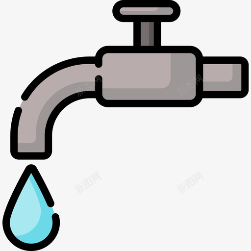 水龙头气候变化17线性颜色图标svg_新图网 https://ixintu.com 气候变化17 水龙头 线性颜色