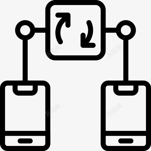 同步化技术94线性图标svg_新图网 https://ixintu.com 同步化 技术94 线性