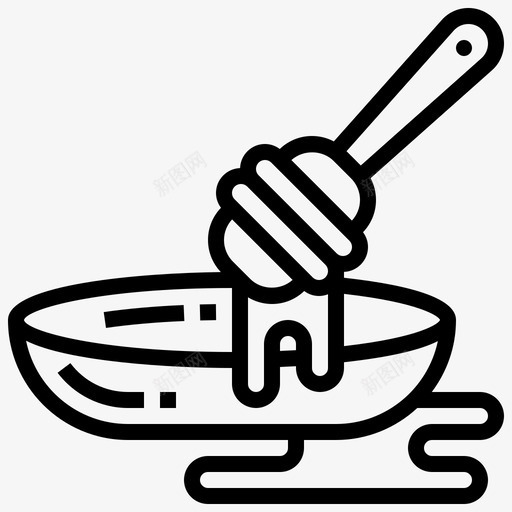 蜂蜜滴头勺子图标svg_新图网 https://ixintu.com spaelementline1 勺子 木质 滴头 甜味 蜂蜜