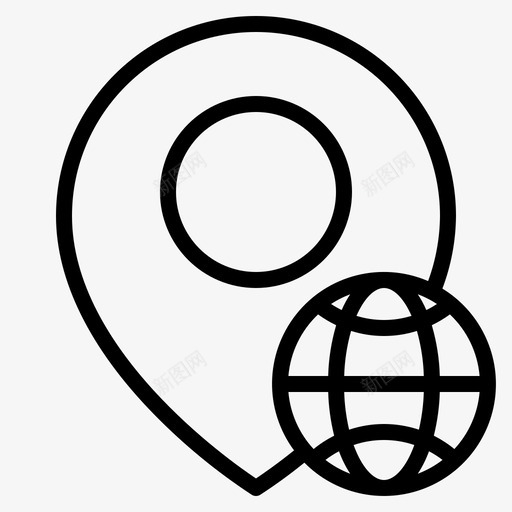 地球仪导航32线性图标svg_新图网 https://ixintu.com 地球仪 导航 线性