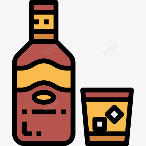 威士忌饮料23原色图标svg_新图网 https://ixintu.com 原色 威士忌 饮料23