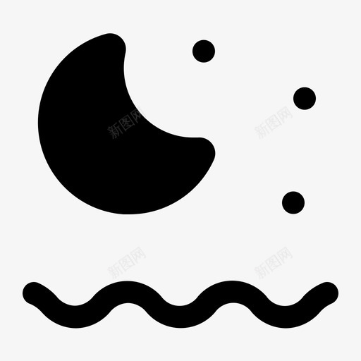 夜月天空图标svg_新图网 https://ixintu.com 天气 天空 界面 雕文