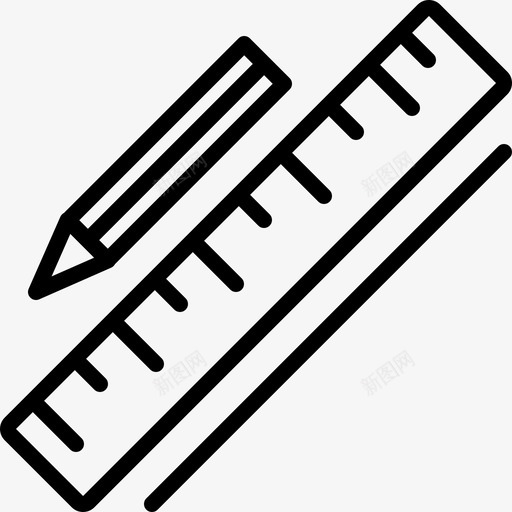 测量校准尺子图标svg_新图网 https://ixintu.com 尺子 文具 校准 测量 码数 院子