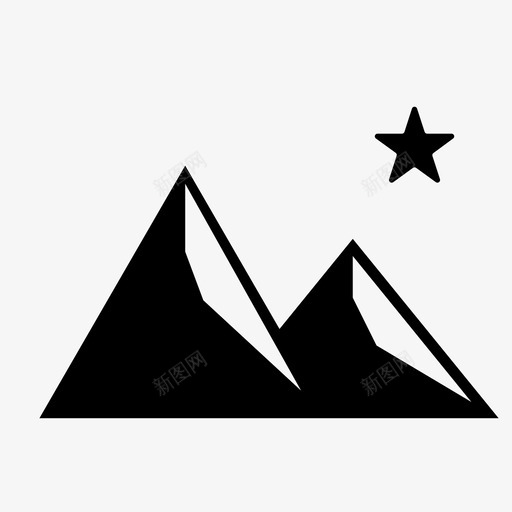 山自然天空图标svg_新图网 https://ixintu.com 冬天 天空 旅行 标志 自然