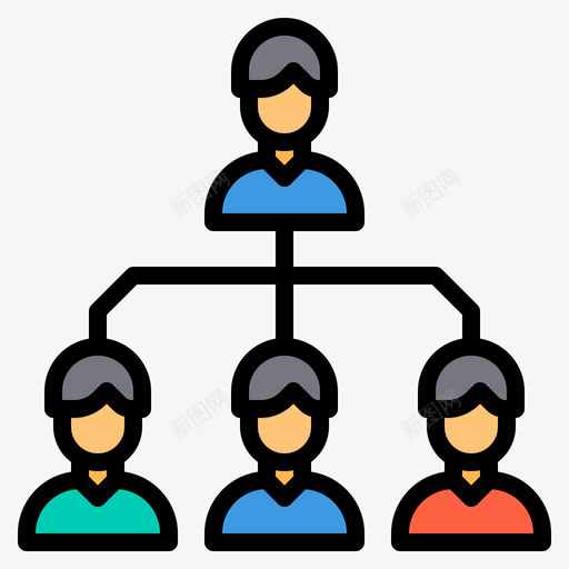 网络管理77线颜色图标svg_新图网 https://ixintu.com 管理 网络 颜色