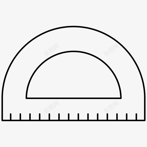 量角器角度测量图标svg_新图网 https://ixintu.com 学生1px线图标 测量 角度 量角器