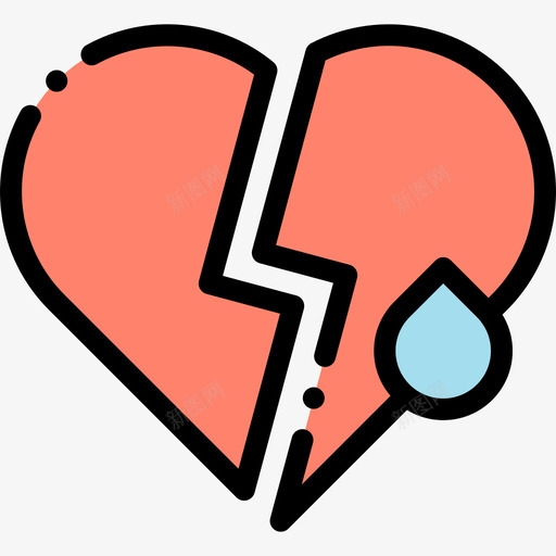 破碎的心葬礼21线性颜色图标svg_新图网 https://ixintu.com 破碎 线性 葬礼 颜色