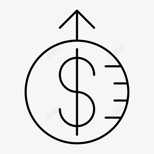 利润财务增长图标svg_新图网 https://ixintu.com 利润 增长 投资 瘦风格图标 财务 金钱