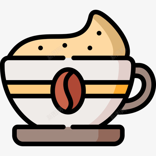 卡普奇诺咖啡店125线性颜色图标svg_新图网 https://ixintu.com 卡普奇诺 咖啡店125 线性颜色