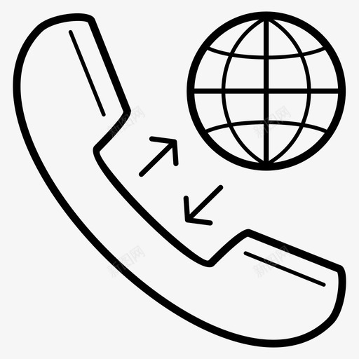 国际长途呼叫联系人图标svg_新图网 https://ixintu.com 业务 呼叫 国际 图标 热线 电话 线图 联系人 长途
