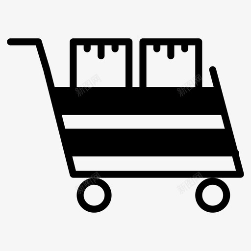送车买推车图标svg_新图网 https://ixintu.com 图标 推车 相间 礼品 购买 送车 黑白