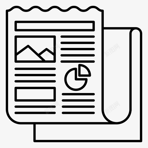 报纸文章合同图标svg_新图网 https://ixintu.com 合同 报纸 收藏 文章 阅读