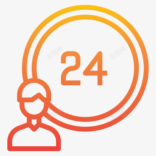 24小时联系和信息2梯度图标svg_新图网 https://ixintu.com 24小时 信息 梯度 联系