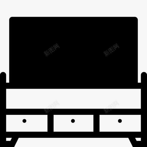 电视桌橱柜家具图标svg_新图网 https://ixintu.com 室内 家具 家用 橱柜 电视