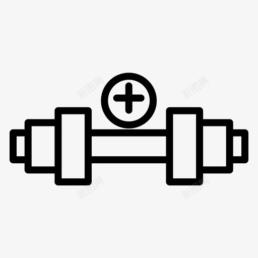 哑铃健身医疗图标svg_新图网 https://ixintu.com 体重 健身 医疗 哑铃 常规 线组