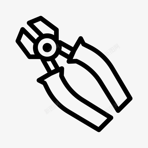 钳子建筑承包商图标svg_新图网 https://ixintu.com 工业 工具结构 建筑 承包商 设备 钳子