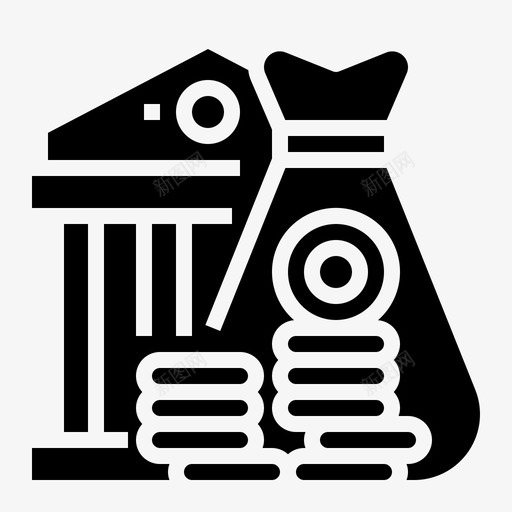 金融银行硬币图标svg_新图网 https://ixintu.com 硬币 货币 金融 钱袋 银行