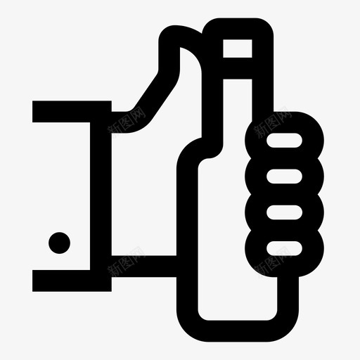 啤酒啤酒瓶手图标svg_新图网 https://ixintu.com 保留 啤酒 啤酒瓶 啤酒黑线 手 手瓶