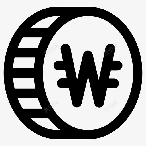 韩元货币韩国图标svg_新图网 https://ixintu.com 货币 韩元 韩国