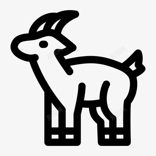山羊动物农场图标svg_新图网 https://ixintu.com 农场 动物 山羊 狩猎 画的