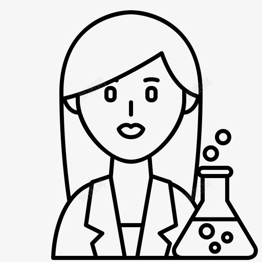 科学家化学家实验图标svg_新图网 https://ixintu.com 化学家 女性 实验 教授 科学家 职业